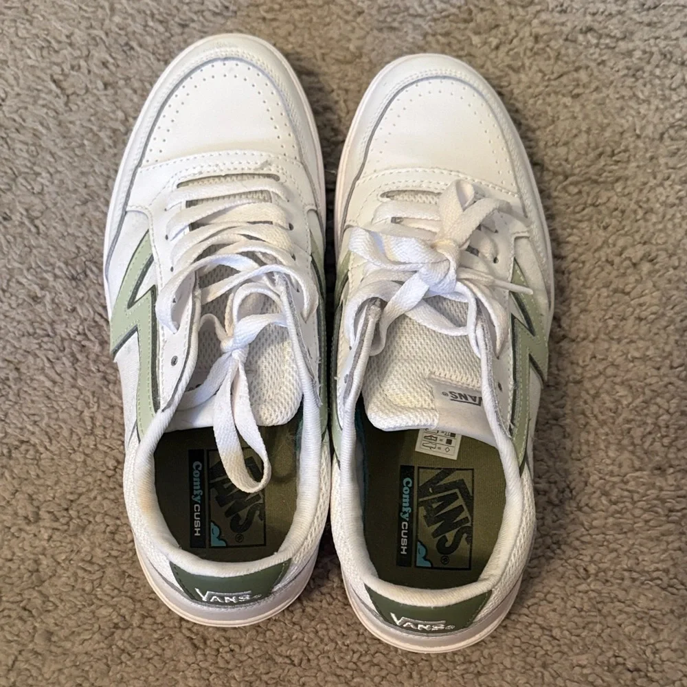 Vans Unisex Lowland White and Green Sneakers - Picture 3 of 7